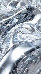 Wall Mural - fluid mental, water, white, silver, mirror, infinity, futurism, science fiction, background, extreme
