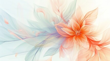 Poster - Light gentle abstract flower background. modern style