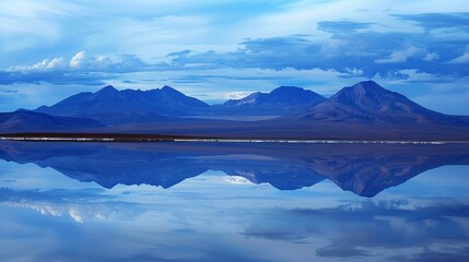 Wall Mural - the stillness of the water on salar de uyuni perfectly reflects the peacefulness of the surrounding 