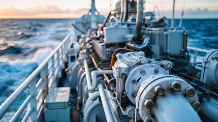 Canvas Print - The reliability and efficiency of a marine diesel engine makes it a trusted choice for oceanbound vessels.