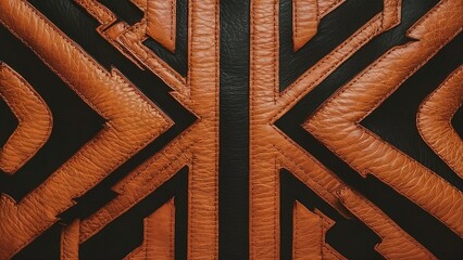 Wall Mural - Abstract background, leather texture, orange and black colors	