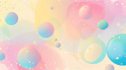 Abstract background with a colorful gradient and floating spheres, simple lines and shapes, pastel colors, vector illustration design for print on demand products