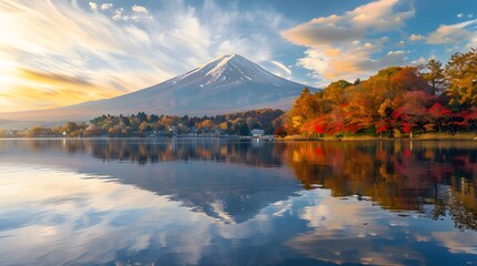 Wall Mural - beautiful mountain fairy tale landscape in autumn