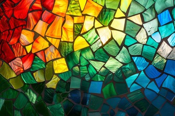 Poster - colorful abstract stained glass window geometric mosaic art background