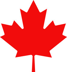 Wall Mural - original red maple leaf from the canadian flag, isolated on a transparent background. correct propor