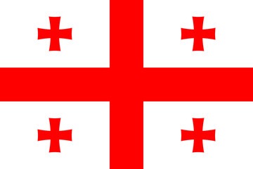 Wall Mural - Flag of Georgia. The official national Georgian flag. Correct proportions and colors. Vector illustration