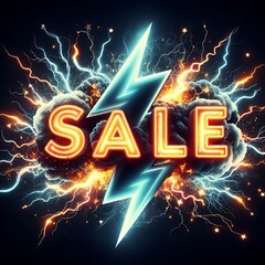 Poster - A vibrant and dynamic “SALE” sign, suggesting an exciting discount event. Ai generative 