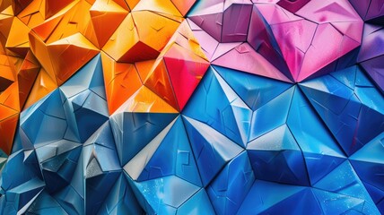 Wall Mural - Colorful geometric abstract background with 3D polygonal shapes