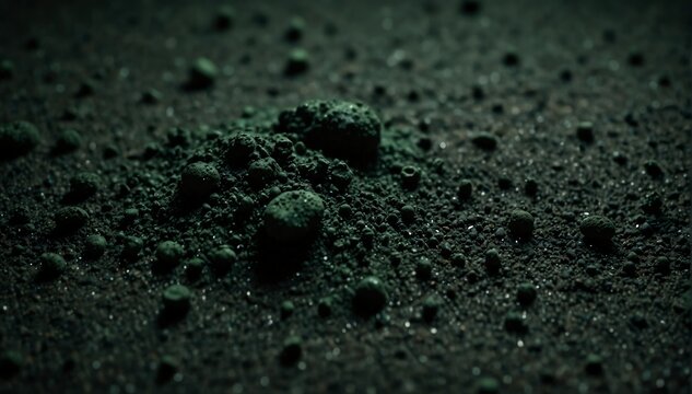 closeup of dark green sand texture background from Generative AI