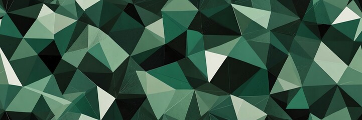 Poster - abstract green polygon triangles on white background design illustration from Generative AI