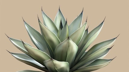 Wall Mural - Agave Attenuata Leaf Cactus Plant With Soft Hues, Adding A Touch Of Desert Beauty, High Quality