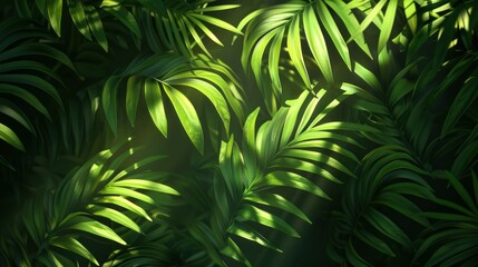 Wall Mural - An Abstract Background Featuring Shadows Of Palm Leaves, Creating A Tropical And Mysterious Ambiance, High Quality