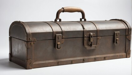 Poster - vintage antique toolbox on plain white background from Generative AI