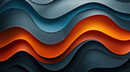 Wall Mural - Retro color background with abstract wavy layers