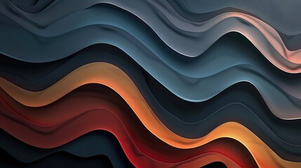 Wall Mural - Abstract retro-colored wavy layers backdrop