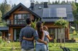 © itchaznong - Modern Family using house with solar panels. Alternative energy, saving resources and sustainable
