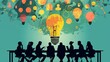 © Papisut - Group of entrepreneurs pitching business ideas to a panel of investors.