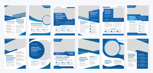 Wall Mural - set of flyer template design with modern and minimalist style