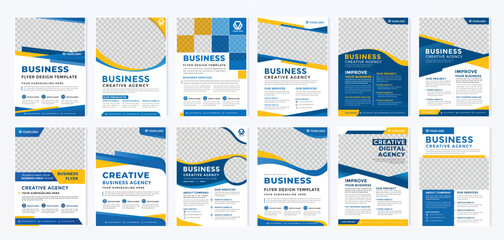 Wall Mural - set of flyer template design with modern and minimalist style