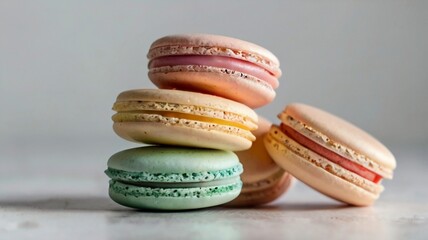 Wall Mural - Colorful macarons cakes. Small French cake