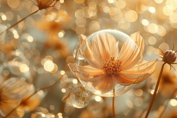 Wall Mural - Flower pattern wall background for Wedding decoration