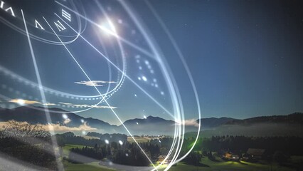animated zodiac wheel on a mountainous countryside nature background - cgi render