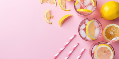 Pretty in Pink Lemonade: Embracing the Refreshment on a Pink Backdrop