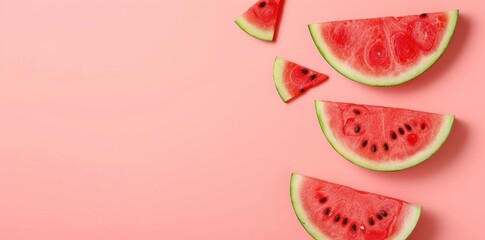 Poster - Pastel Watermelon Paradise: Embracing the Refreshment on a Serene Canvas