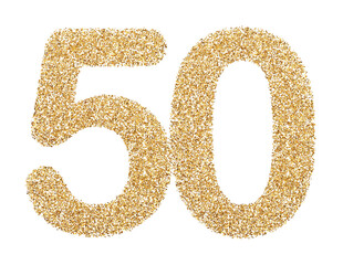 Wall Mural - Gold glitter number 50