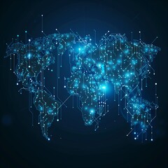 Wall Mural - global digital logistics internet marketing and business e-commerce graphic concept showing global n
