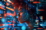 Fototapeta  - Human and technology concept, AI (Artificial Intelligence)