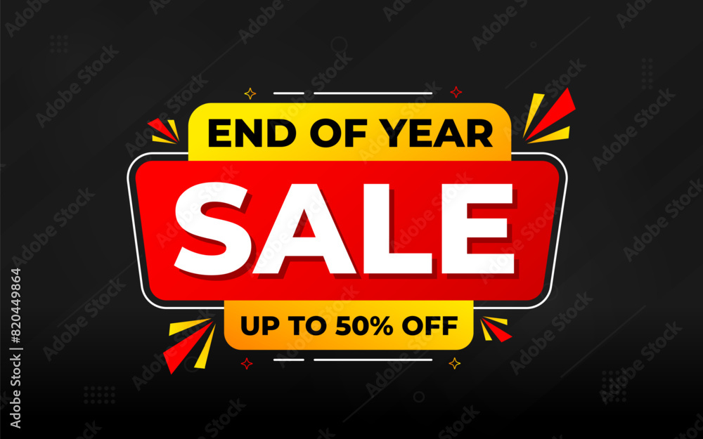 End of Year sale offer banner template. stock clearance background. end ...
