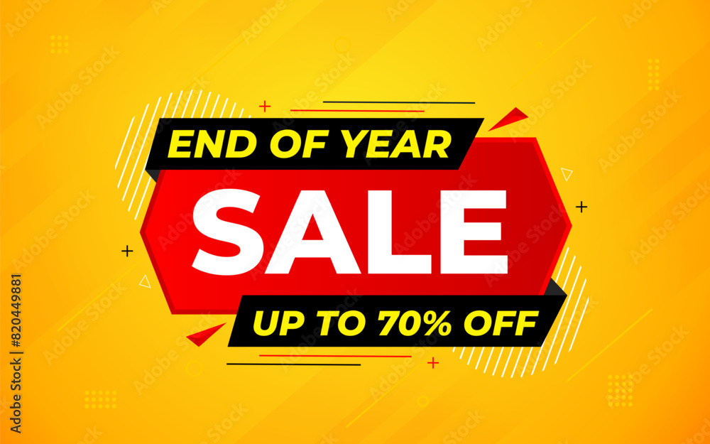 End of Year sale offer banner template. stock clearance background. end ...