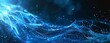 © wanna - Abstract blue digital background with flowing waves of glowing dots and lines, creating an ethereal atmosphere.