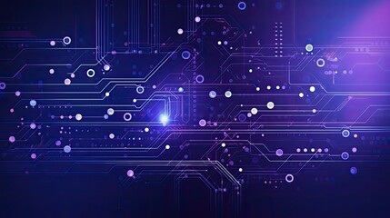 artificial intelligence technical education and technology, blue and purple cyber security template for presentation background
