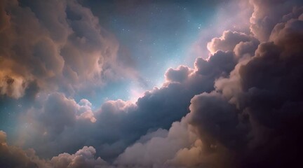 Wall Mural - Nebula Passing Clouds Loop. This Clip is a tube galaxy with nebula clouds and camera fly to deep in a seamless loop