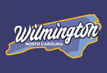 Sticker - wilmington north carolina on blue background