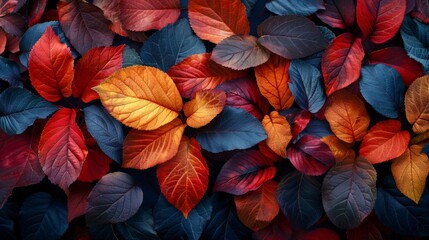 Poster - Autumn Background with Colored Leaves