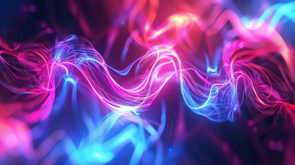 Wall Mural - Abstract neon swirls creating a futuristic glow background