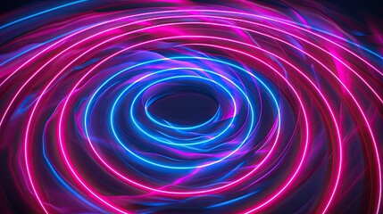 Wall Mural - Abstract neon swirls creating a futuristic glow background