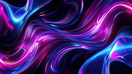 Wall Mural - Abstract neon swirls creating a futuristic glow background