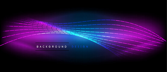 Wall Mural - Neon wave lines with blend effect. Vector Illustration For Wallpaper, Banner, Background, Card, Book Illustration, landing page