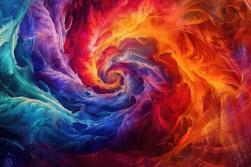 Wall Mural - vibrant swirls of colors blending seamlessly in an intricate dance of light and shadow on a canvas o