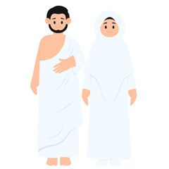 Poster - Moslem Couple Hajj Illustration