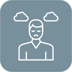 Poster - Depression vector icon. Can be used for Psychology iconset.