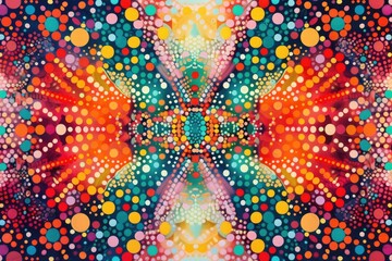 Wall Mural - Symmetrical composition of dots in a delightful burst of color.