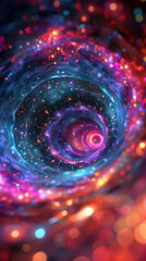 Poster - Captivating Cosmic Light Trails in Kaleidoscopic Milky Way Display