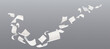 © klyaksun - 3d fly paper sheet. White page fall swirl on wind. Realistic blank document letter design with blur and chaotic wave creative mockup. Email or ideas on air falling overlay concept. Curl note flight