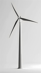 Poster - Wind Turbine Promoting Clean and Sustainable Energy in Minimalist Cinematic Close-up Rendering