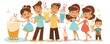 © clipart and bundle - clip art of A family enjoying a meal